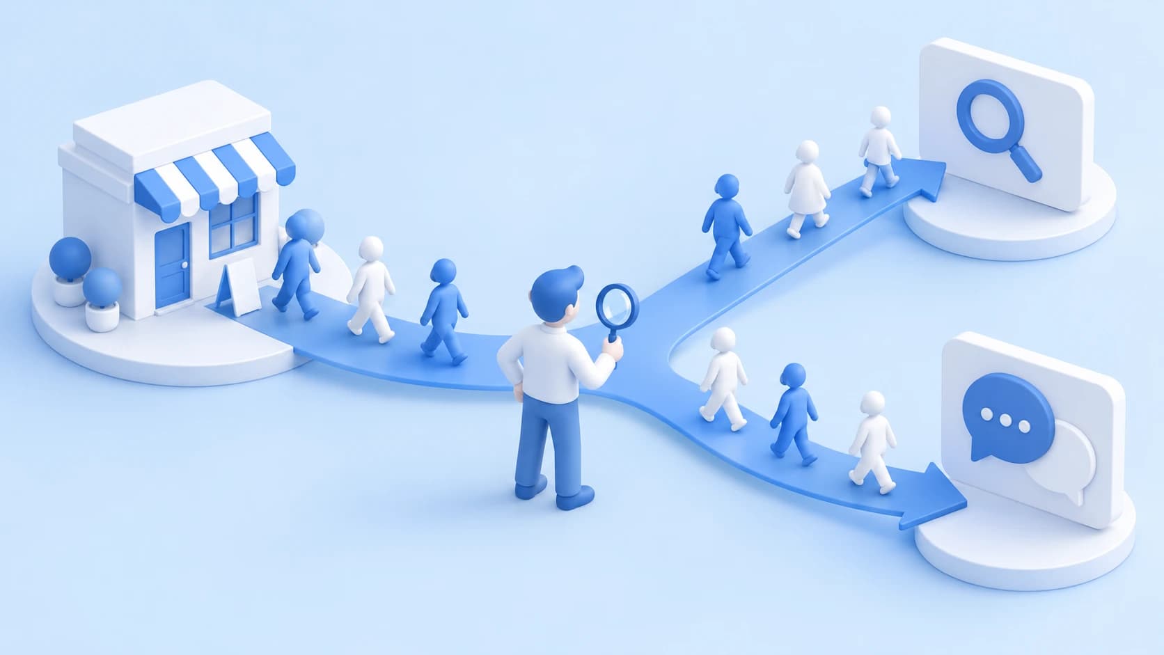 Analyse des parcours clients entre moteur de recherche, réponses IA et boutique