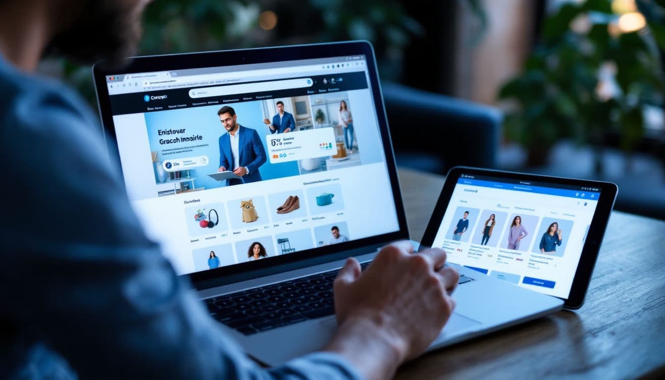 Grafika przedstawiająca proces integracji produktów e-commerce z modelami AI, takimi jak ChatGPT i Gemini, za pomocą platformy Semly, otwierając nowe kanały sprzedaży.