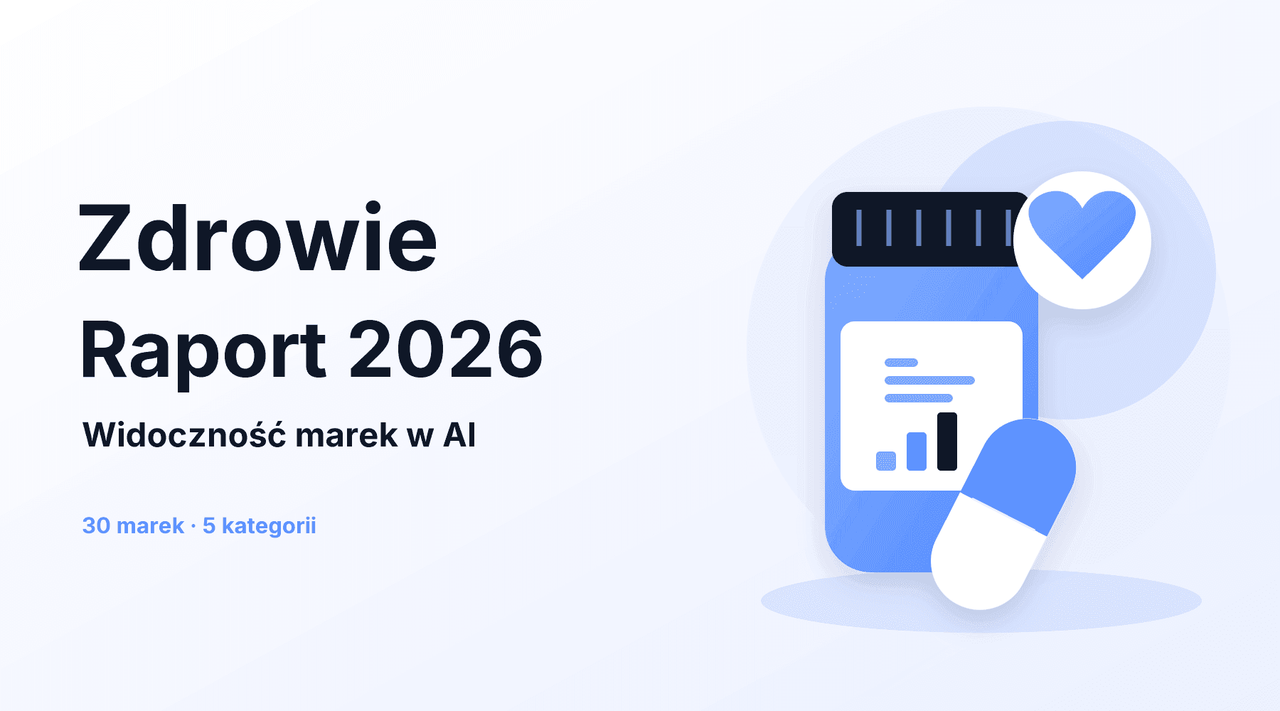 Raport Semly Zdrowie 2026 - ilustracja opakowania suplementu, kapsułki i serca.